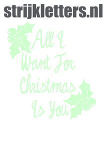 Vel Strijkletters All I Want For Christmas Flex Mint Groen - afb. 1