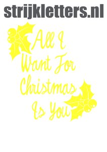 Vel Strijkletters All I Want For Christmas Flex Neon Geel - afb. 1