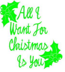 Vel Strijkletters All I Want For Christmas Flex Neon Groen - afb. 2