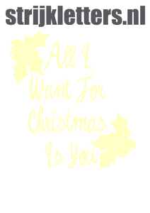 Vel Strijkletters All I Want For Christmas Flex Pastel Geel - afb. 1