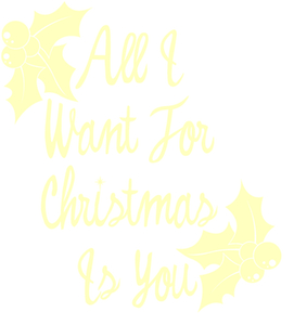 Vel Strijkletters All I Want For Christmas Flex Pastel Geel - afb. 2