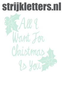 Vel Strijkletters All I Want For Christmas Flex Pastel Groen - afb. 1