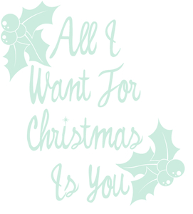 Vel Strijkletters All I Want For Christmas Flex Pastel Groen - afb. 2