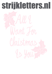 Vel Strijkletters All I Want For Christmas Flex Pastel Roze - afb. 1