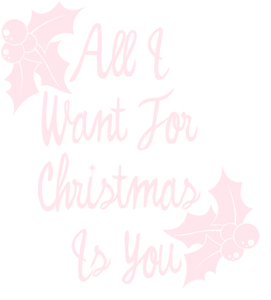 Vel Strijkletters All I Want For Christmas Flex Pastel Roze - afb. 2