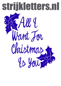 Vel Strijkletters All I Want For Christmas Flex Royal Blauw - afb. 1