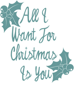 Vel Strijkletters All I Want For Christmas Flex Turquoise - afb. 2