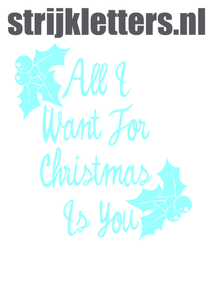Vel Strijkletters All I Want For Christmas Flock Blauw - afb. 1
