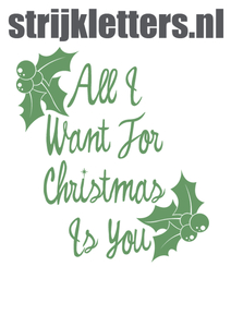 Vel Strijkletters All I Want For Christmas Flock Groen - afb. 1