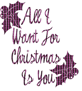 Vel Strijkletters All I Want For Christmas Holografische Paars - afb. 2