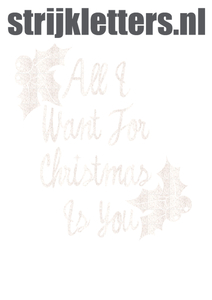 Vel Strijkletters All I Want For Christmas Glitter White Glitter 444 - afb. 1