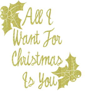 Vel Strijkletters All I Want For Christmas Glitter Coronado Gold - afb. 2
