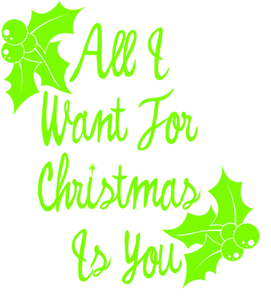 Vel Strijkletters All I Want For Christmas Metallics Lime Metallic - afb. 2