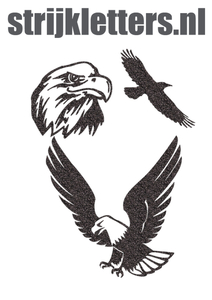 Vel Strijkletters Arend Glitter Black Glitter 458 - afb. 1