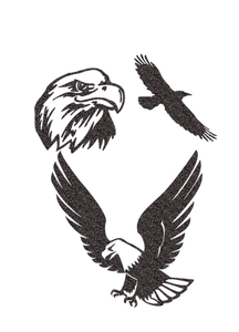 Vel Strijkletters Arend Glitter Black Glitter 458 - afb. 2