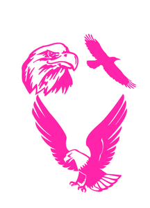 Vel Strijkletters Arend Glow in the Dark Roze - afb. 2