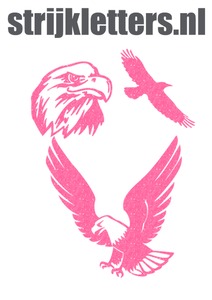 Vel Strijkletters Arend Glitter Neon Pink Glitter 448 - afb. 1