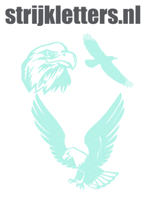 Vel Strijkletters Arend Glitter Neon Bleu Glitter 480 - afb. 1