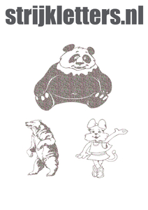 Vel Strijkletters Beren Glitter Regenboog Multicolor 453 - afb. 1