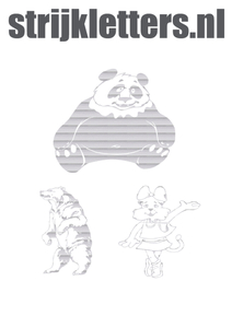 Vel Strijkletters Beren Glitter Rainbow White 488 - afb. 1