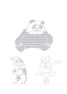 Vel Strijkletters Beren Glitter Rainbow White 488 - afb. 2