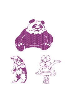 Vel Strijkletters Beren Glitter Lavender 428 - afb. 2