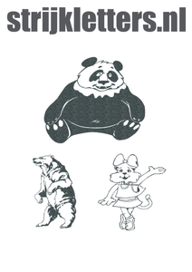 Vel Strijkletters Beren Glitter Grey Glitter 459 - afb. 1