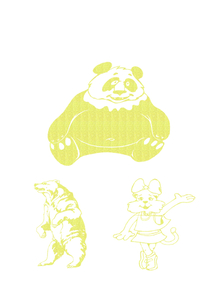 Vel Strijkletters Beren Glitter Neon Yellow Glitter 446 - afb. 2