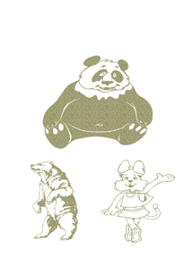 Vel Strijkletters Beren Glitter Champagne Glitter 490 - afb. 2