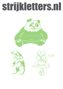 Vel Strijkletters Beren Glitter Neon Green Glitter 447 - afb. 1