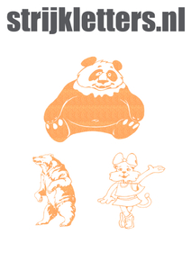 Vel Strijkletters Beren Glitter Neon Orange Glitter 449 - afb. 1