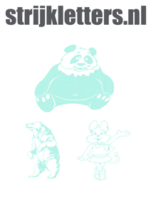 Vel Strijkletters Beren Glitter Neon Bleu Glitter 480 - afb. 1