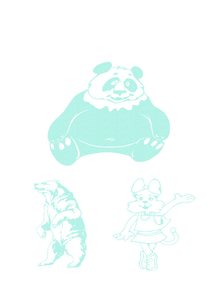 Vel Strijkletters Beren Glitter Neon Bleu Glitter 480 - afb. 2