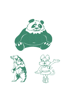 Vel Strijkletters Beren Glitter Emerald Glitter 427 - afb. 2