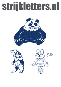 Vel Strijkletters Beren Glitter Navy Blue Glitter 423 - afb. 1