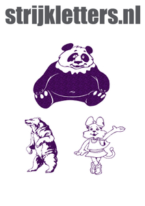 Vel Strijkletters Beren Glitter Purple Glitter 424 - afb. 1