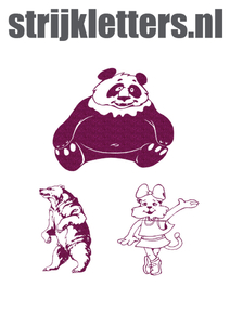 Vel Strijkletters Beren Glitter Hot Pink Glitter 432 - afb. 1