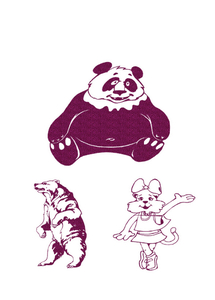 Vel Strijkletters Beren Glitter Hot Pink Glitter 432 - afb. 2