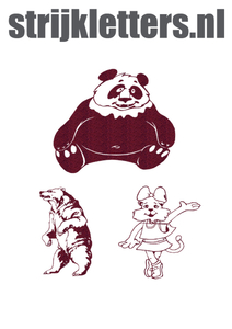 Vel Strijkletters Beren Glitter Burgundy  Glitter 422 - afb. 1