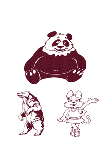 Vel Strijkletters Beren Glitter Burgundy  Glitter 422 - afb. 2