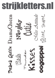 Vel Strijkletters Bijnamen Glitter Black Glitter 458 - afb. 1