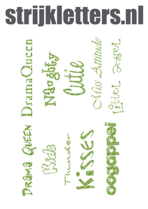 Vel Strijkletters Bijnamen Glitter Light Green - afb. 1