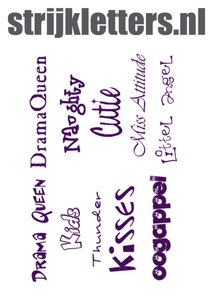 Vel Strijkletters Bijnamen Glitter Purple Glitter 424 - afb. 1