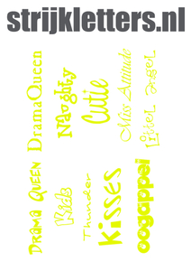 Vel Strijkletters Bijnamen Glow in the Darg Geel - afb. 1