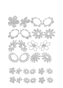 Vel Strijkletters Bloem Glitter Silver 450 - afb. 2