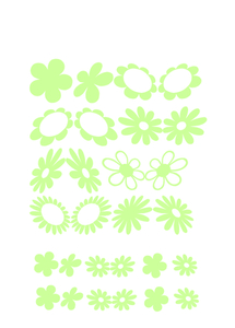 Vel Strijkletters Bloem Glow in the Dark - afb. 2