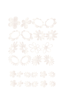 Vel Strijkletters Bloem Glitter White Glitter 444 - afb. 2