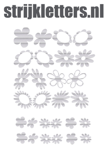 Vel Strijkletters Bloem Glitter Rainbow White 488 - afb. 1