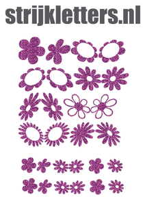 Vel Strijkletters Bloem Glitter Lavender 428 - afb. 1