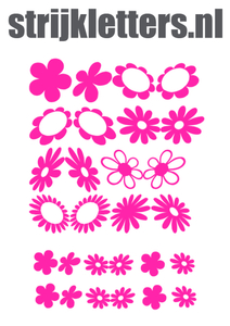 Vel Strijkletters Bloem Glow in the Dark Roze - afb. 1